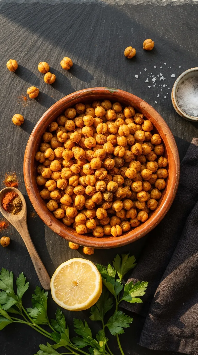 high protein snacks without protein powder Crispy Roasted Chickpeas