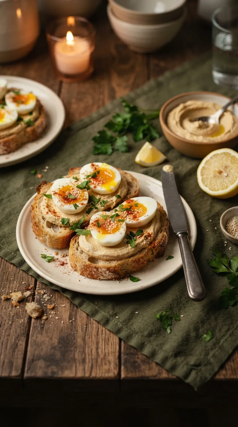 high protein snacks without protein powder Egg And Hummus Toast