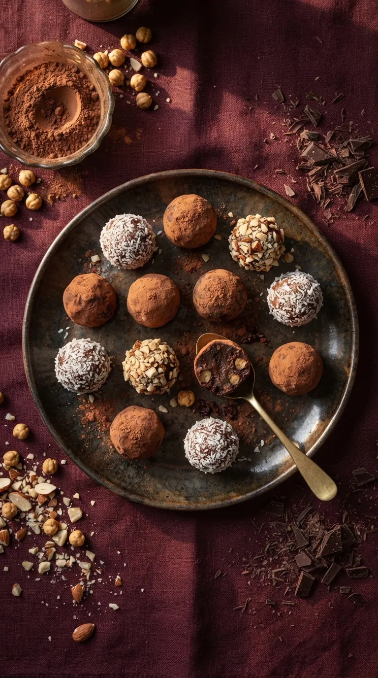 high protein vegan snacks Chocolate Chickpea Truffles