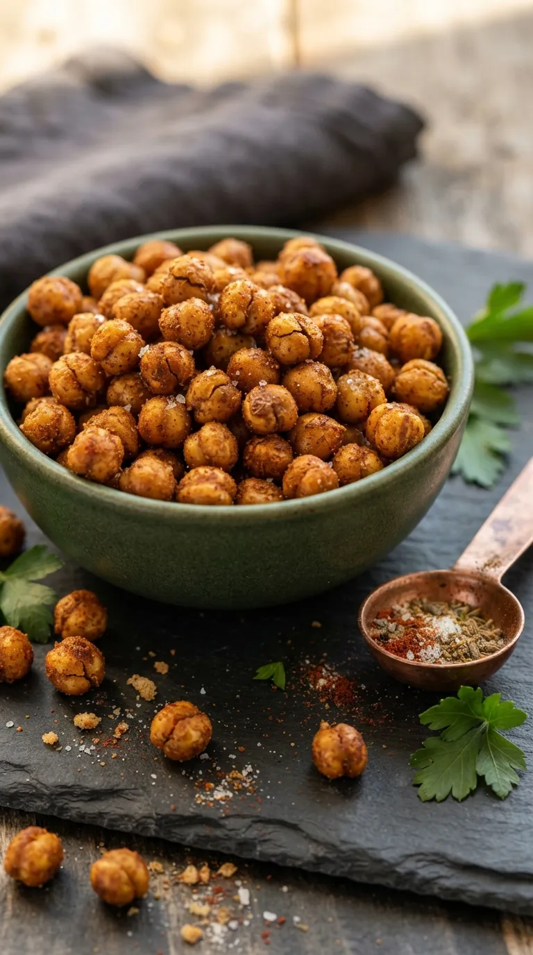 high protein vegan snacks Crispy Roasted Chickpeas