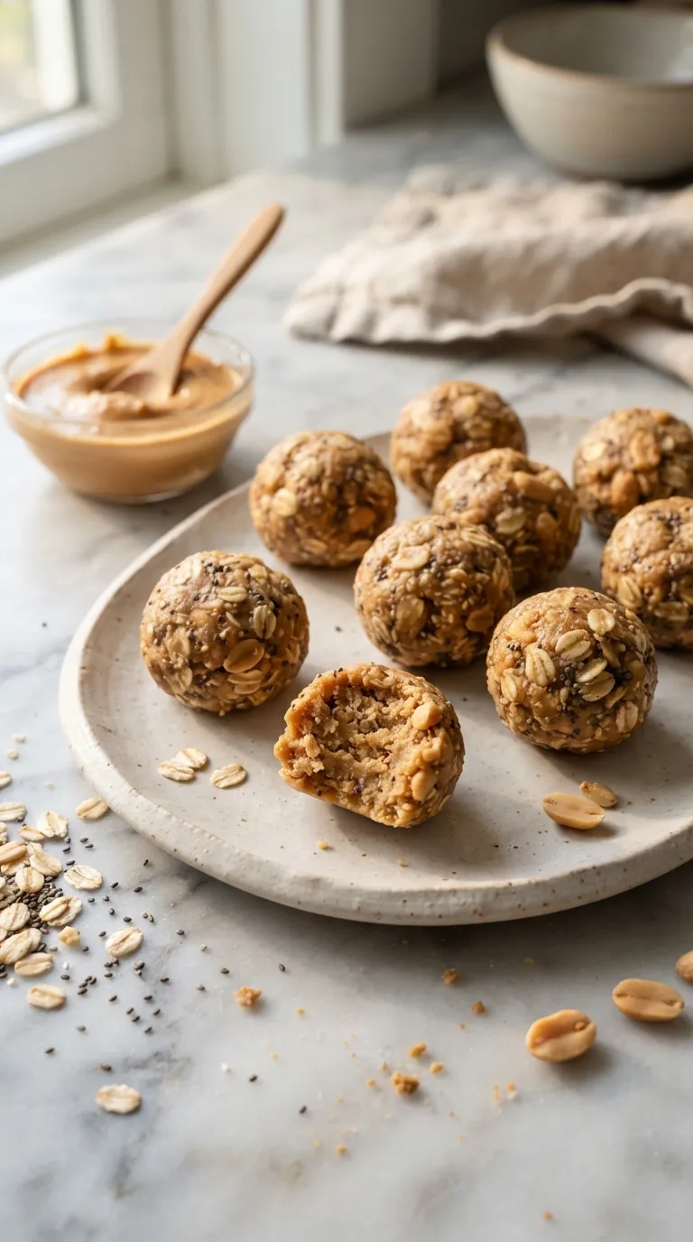 high protein vegan snacks Peanut Butter Oat Bites