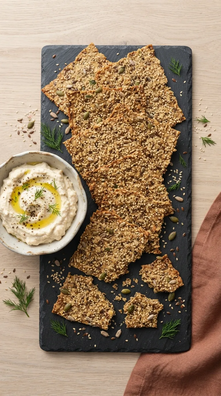 high protein vegan snacks Seedy Lentil Crackers