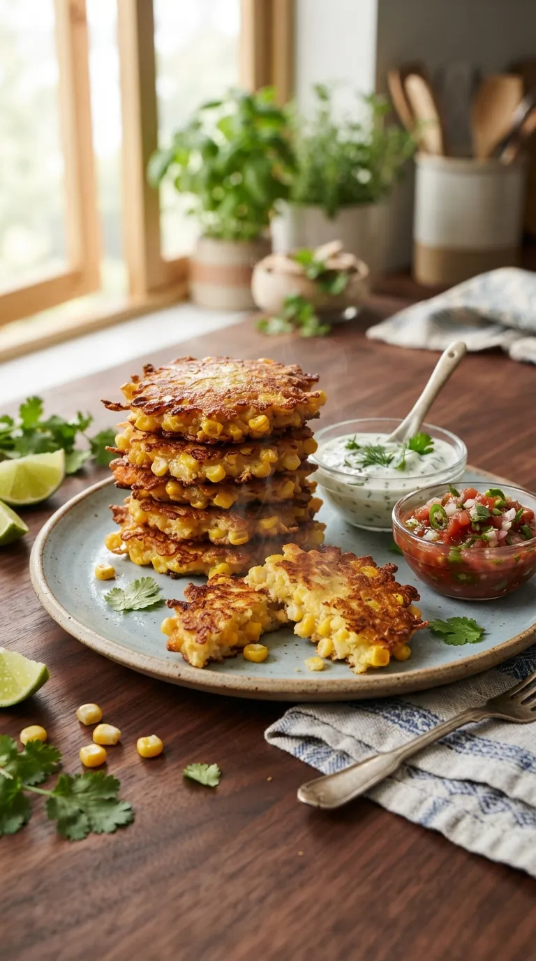 hot bites for beginners Crispy Corn Fritters