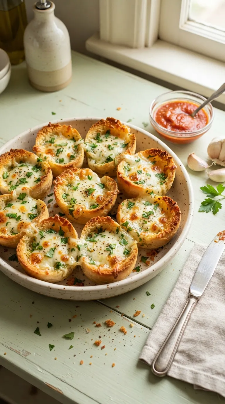 hot bites for beginners Garlic Bread Cups