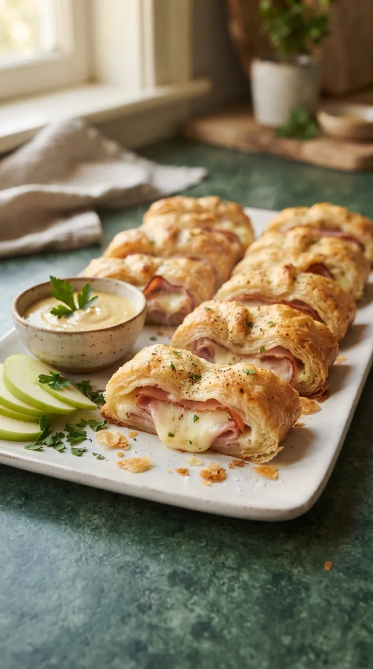 hot bites for beginners Ham Cheese Rollups