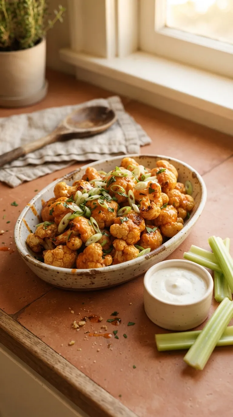 Hot bites for movie night snacks Buffalo Cauliflower Bites