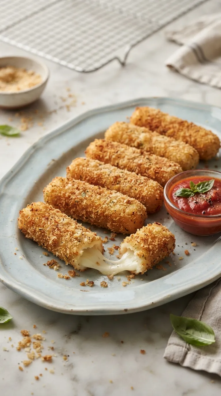 Hot bites for movie night snacks Crispy Mozzarella Sticks
