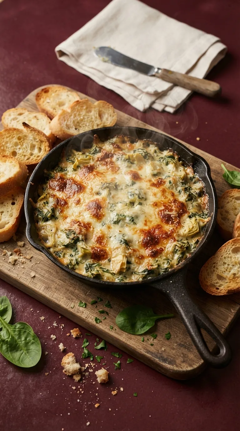 Hot bites for movie night snacks Spinach Artichoke Dip
