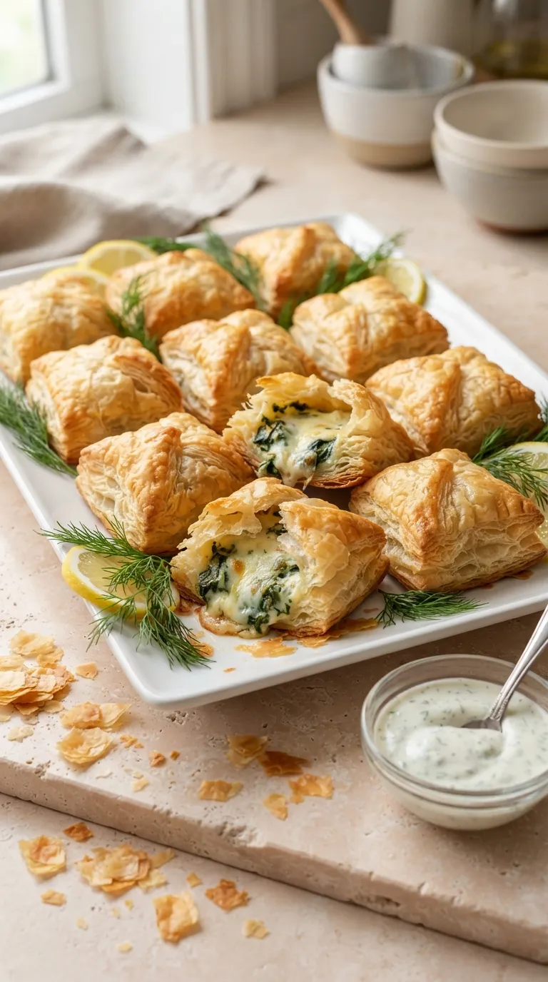 Hot bites for movie night snacks Spinach Cheese Puffs