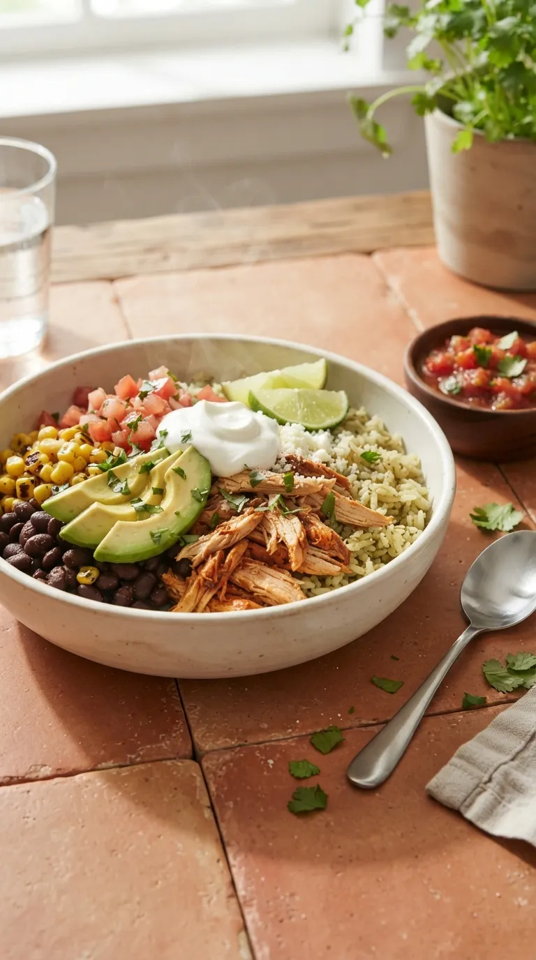 Instant pot dinner recipes dump and go Chicken Burrito Bowls