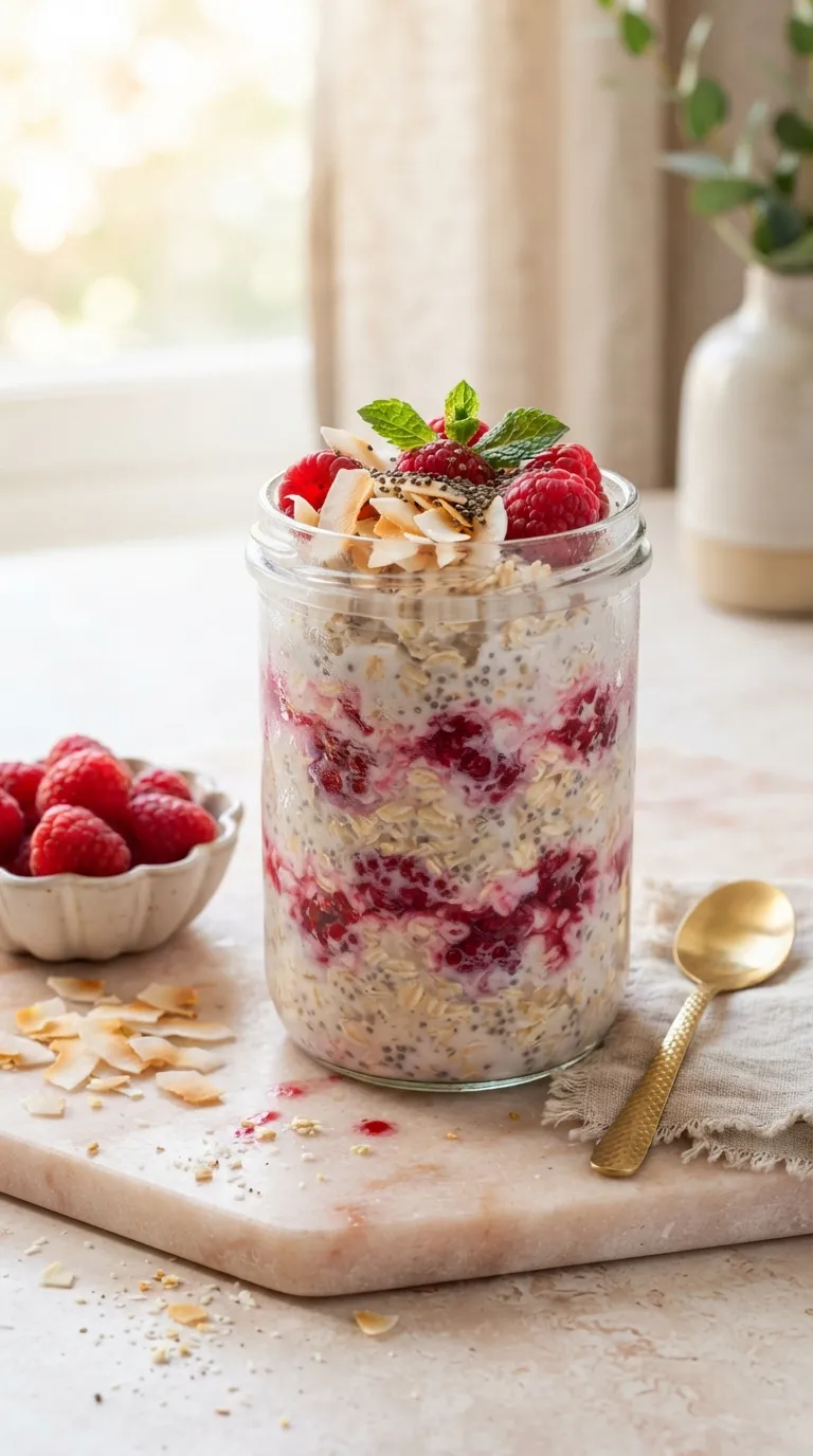 Overnight oats recipes for meal prep Raspberry Coconut Oats
