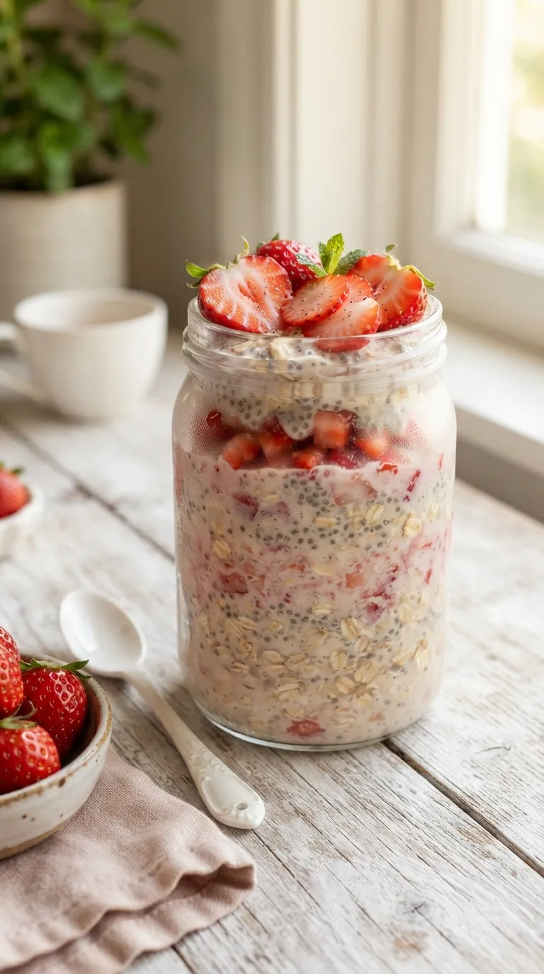 Overnight oats recipes for meal prep Strawberry Vanilla Oats