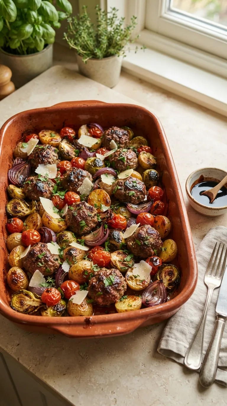 Sheet pan dinner recipes for a crowd Balsamic Meatballs
