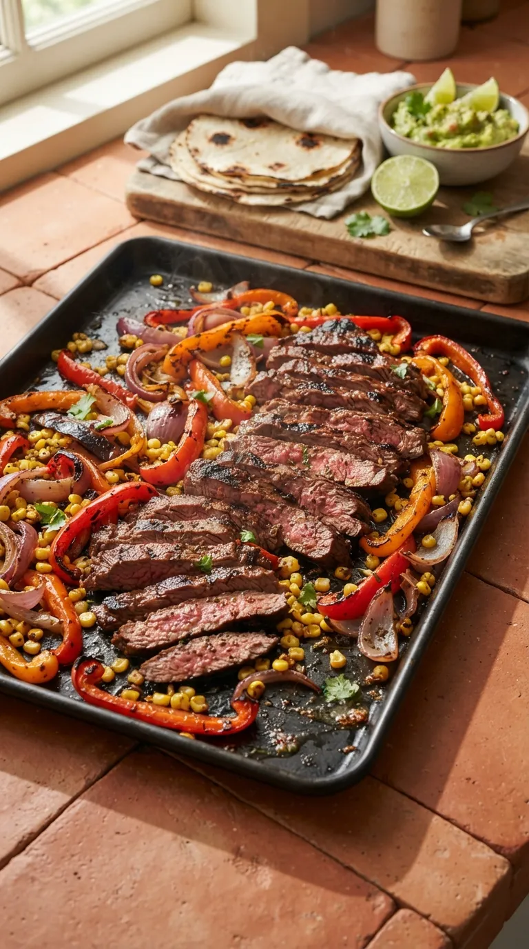 Sheet pan dinner recipes for a crowd Fajita Beef Tray