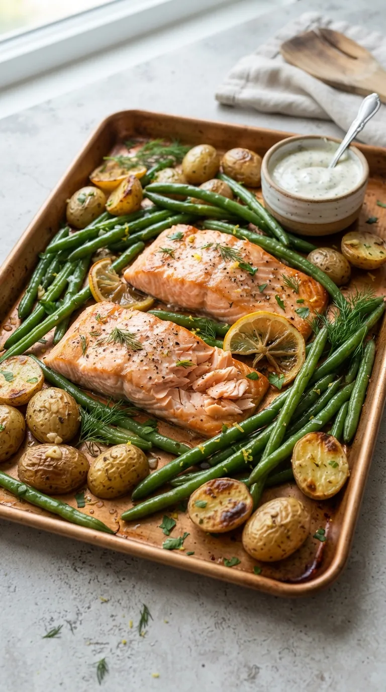 Sheet pan dinner recipes for a crowd Lemon Salmon Potatoes