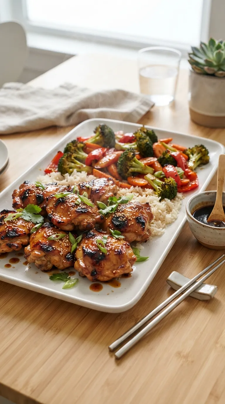 Sheet pan dinner recipes for a crowd Teriyaki Chicken Rice
