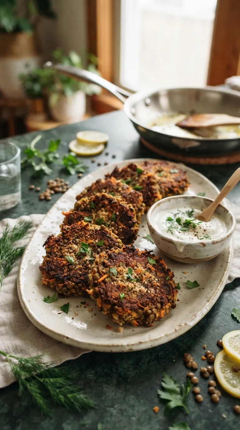 vegan hot bites recipes Crispy Lentil Patties